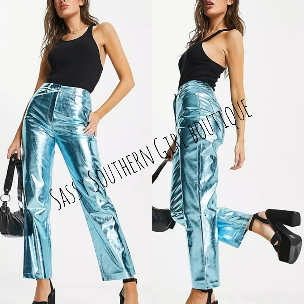 🆕⭐Pink metallic vegan leather pants - Picture 5 of 16